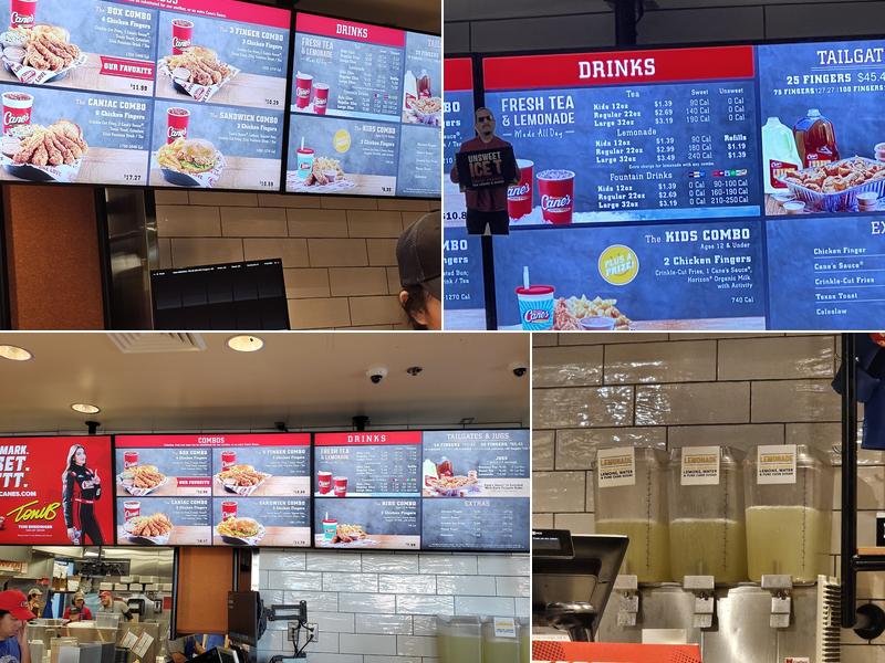 Raising Cane's Chicken Fingers Menu