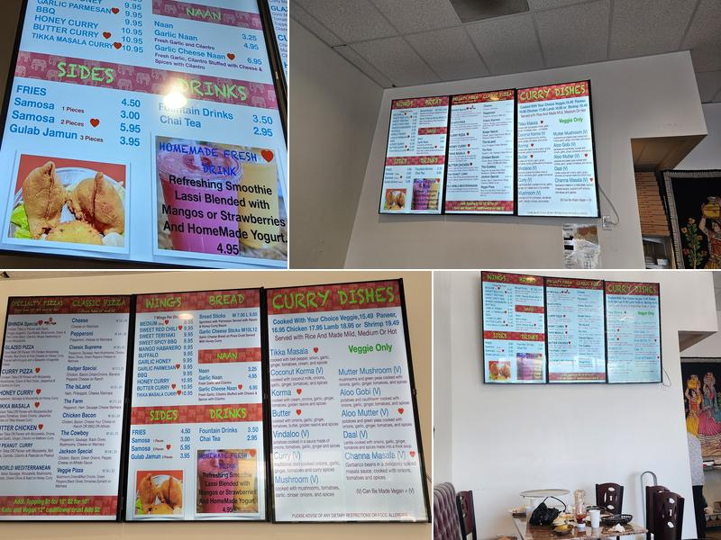 Curry Pizza Menu