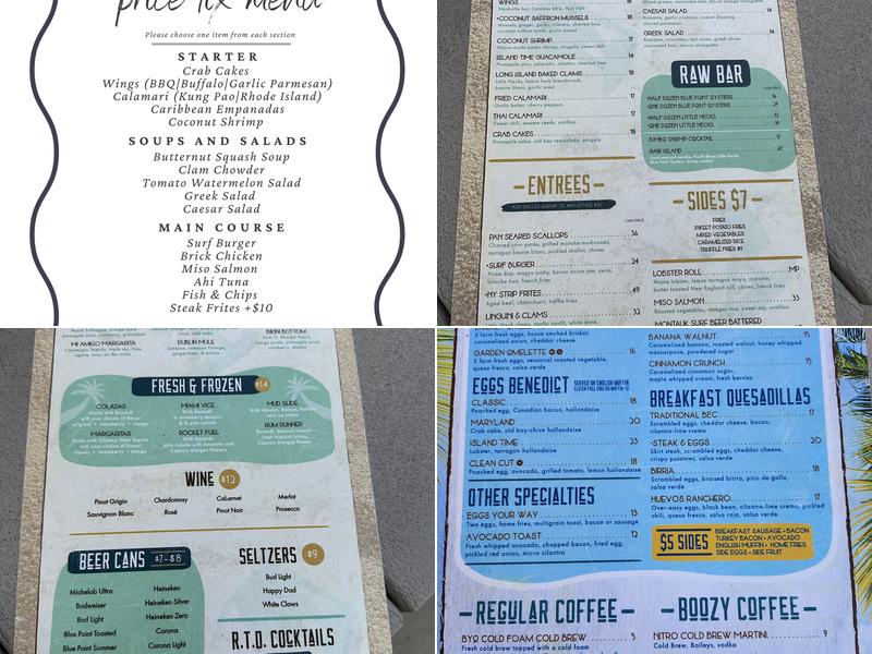 Surf Shack Menu