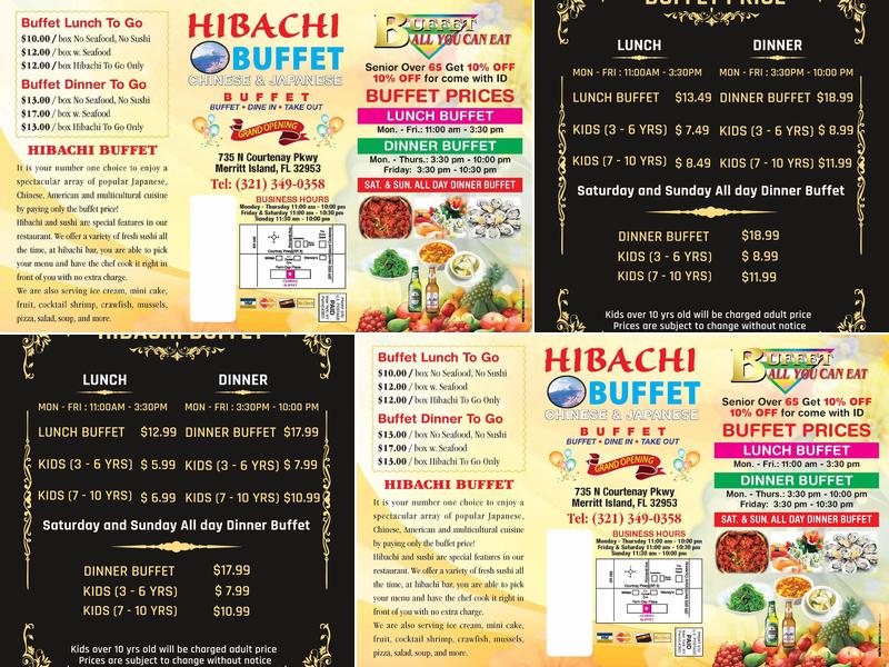Hibachi Buffet Menu