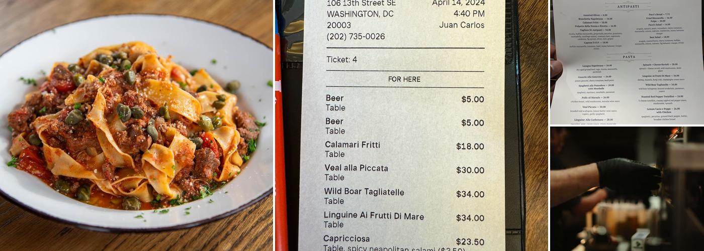 Pacci's Menu