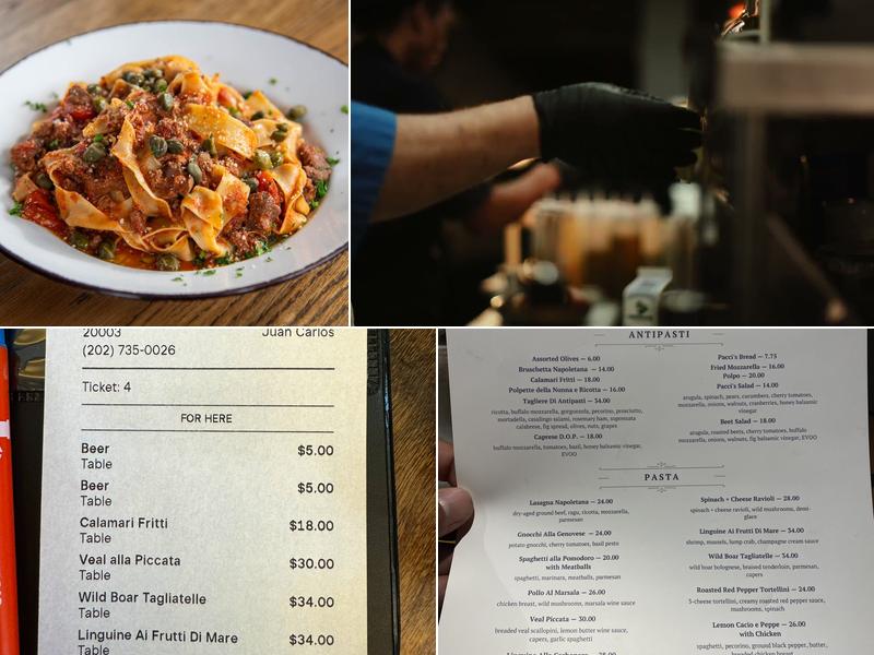 Pacci's Menu