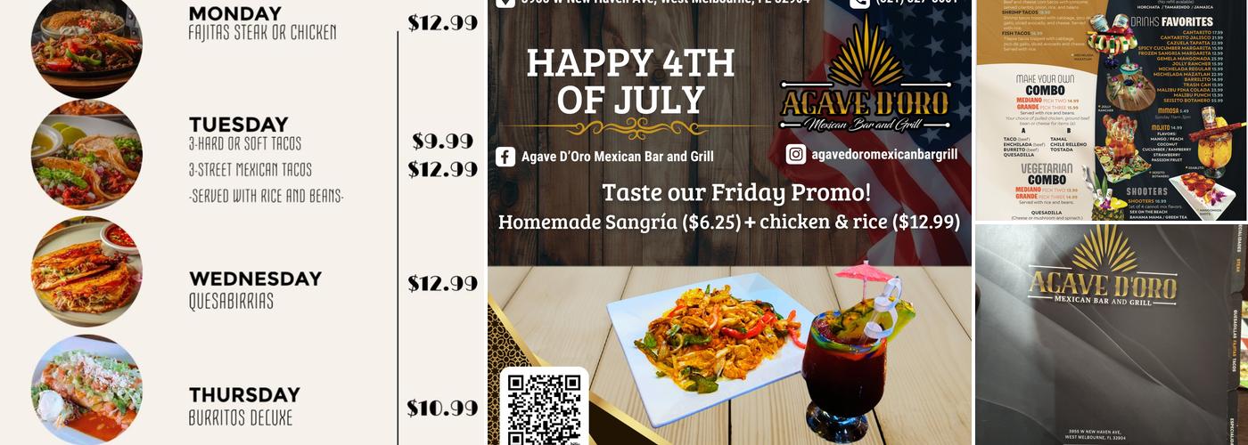Agave D'Oro Mexican Bar and Grill Menu