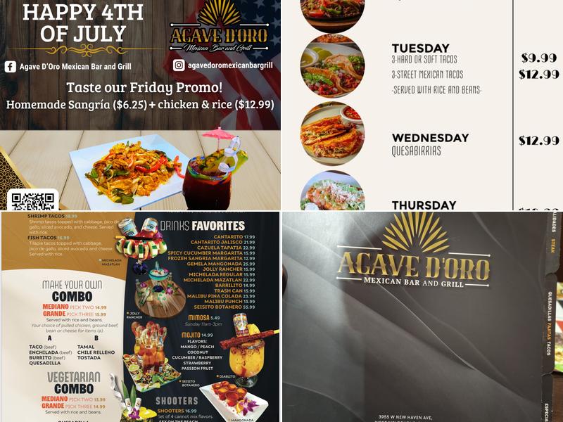 Agave D'Oro Mexican Bar and Grill Menu
