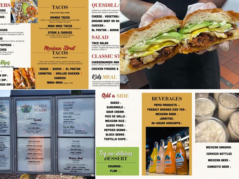 Flying Burro Menu