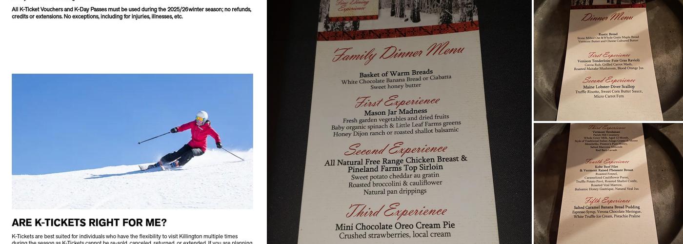 Ledgewood Yurt Menu