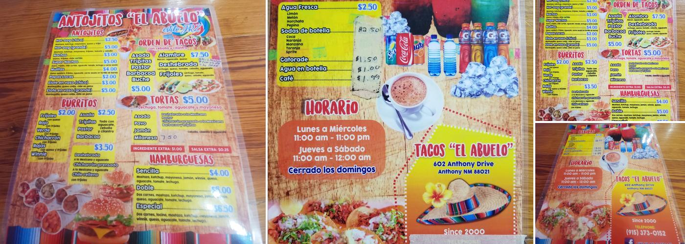 Gran Sabor Menu