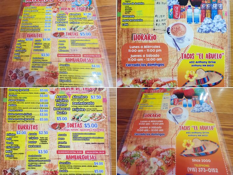 Gran Sabor Menu