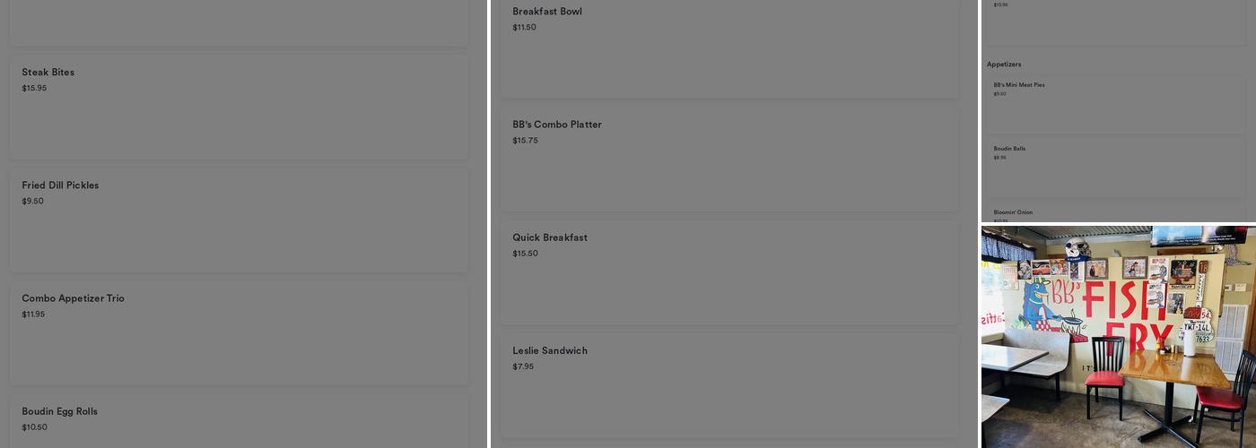 BB Fish Menu