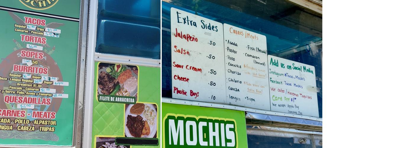 Tacos Mochis Menu