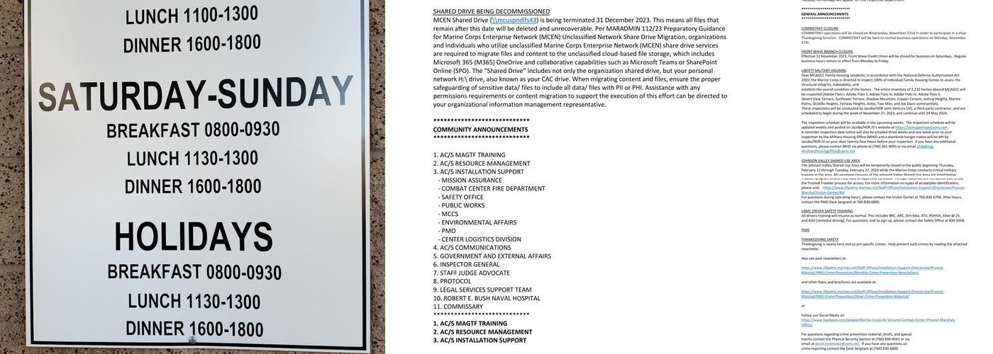 Dunham Messhall Menu