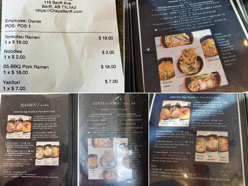 Chaya Menu