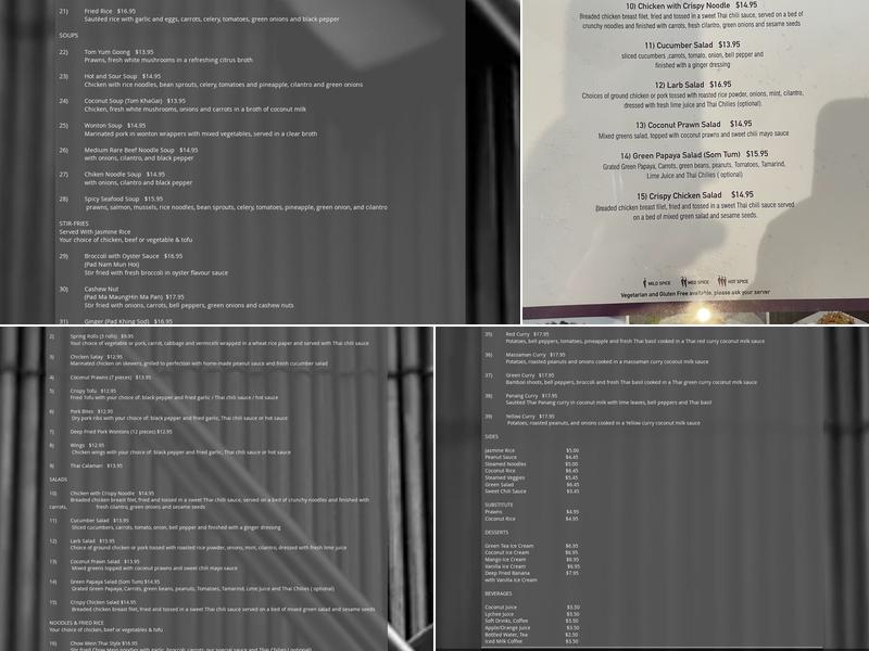 White Elephant Thai Menu