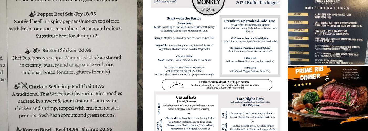 Funky Monkey Kitchen + Bar Menu