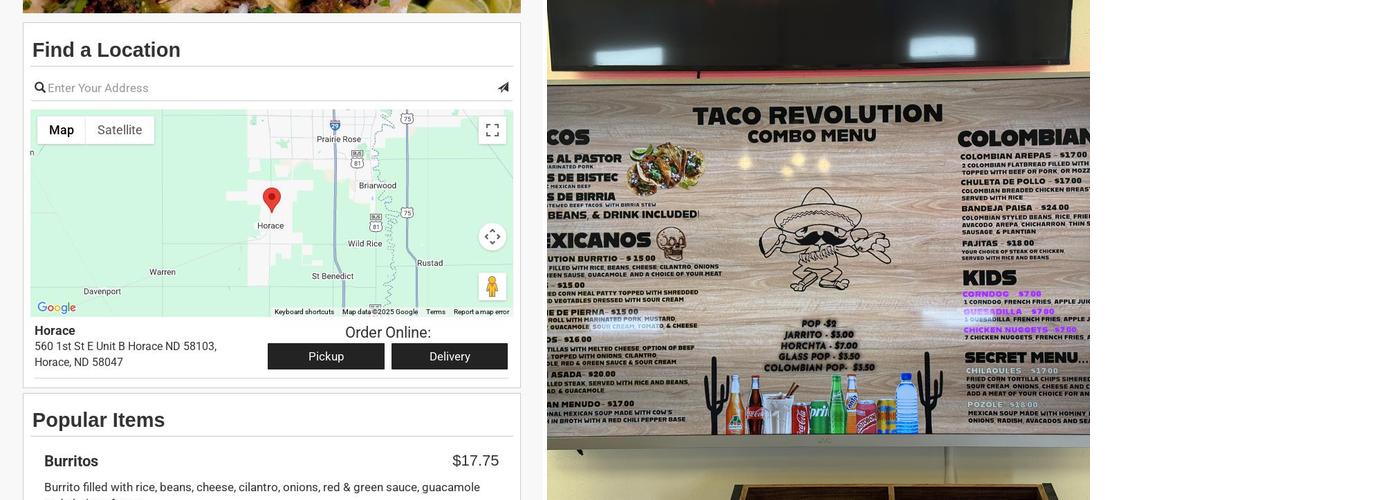 Taco Revolution Menu