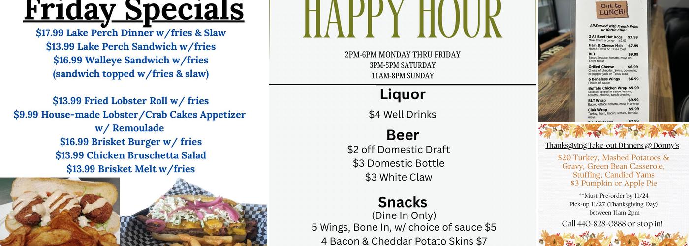 Donny's Menu