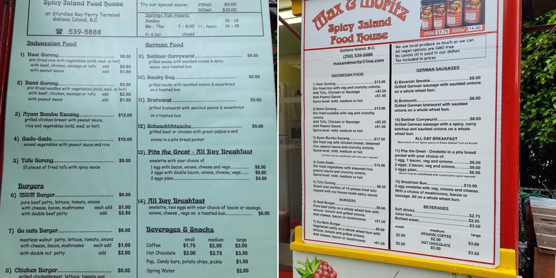Max & Moritz Menu