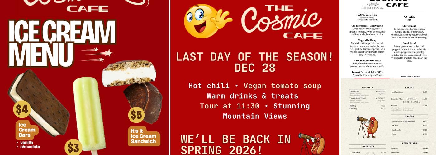 Cosmic Cafe Menu