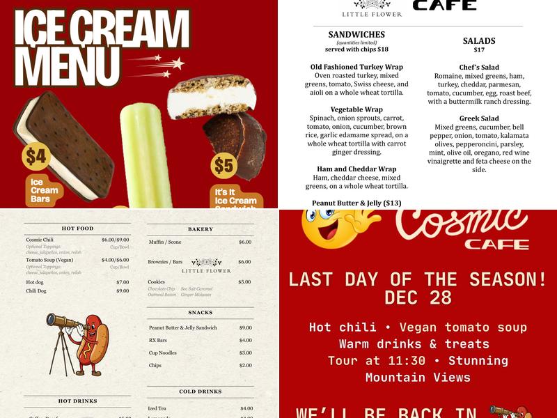 Cosmic Cafe Menu