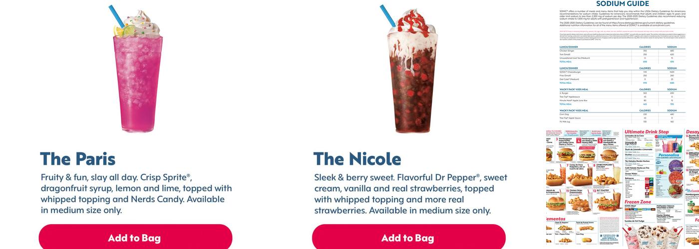 Sonic Drive-In Menu
