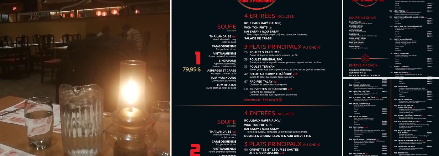 Les Délices d'Angkor Menu