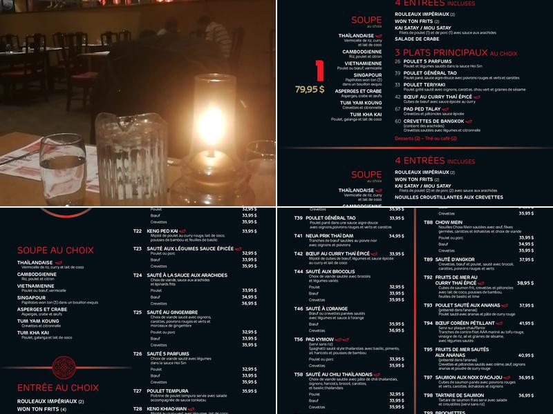 Les Délices d'Angkor Menu