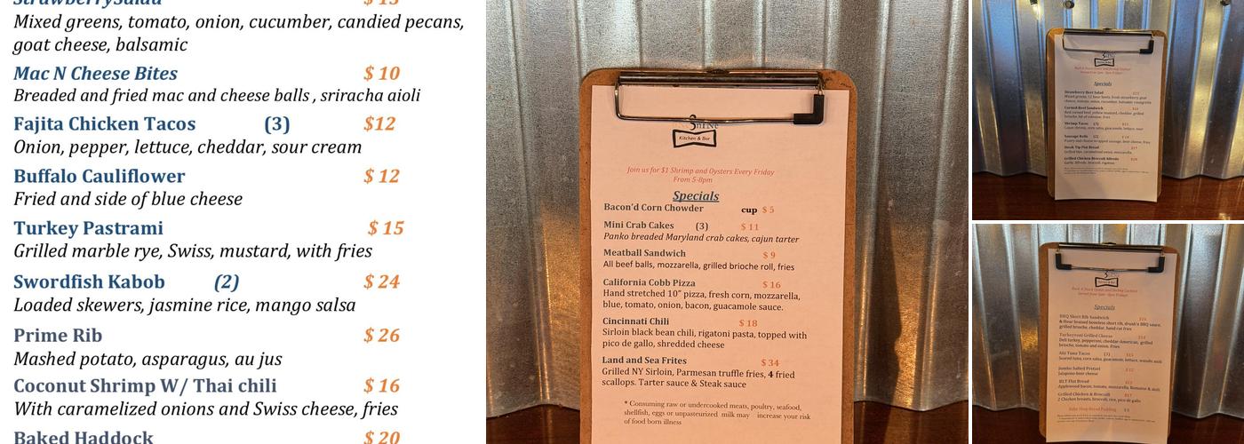 oNe 3 nINe Kitchen & Bar Menu