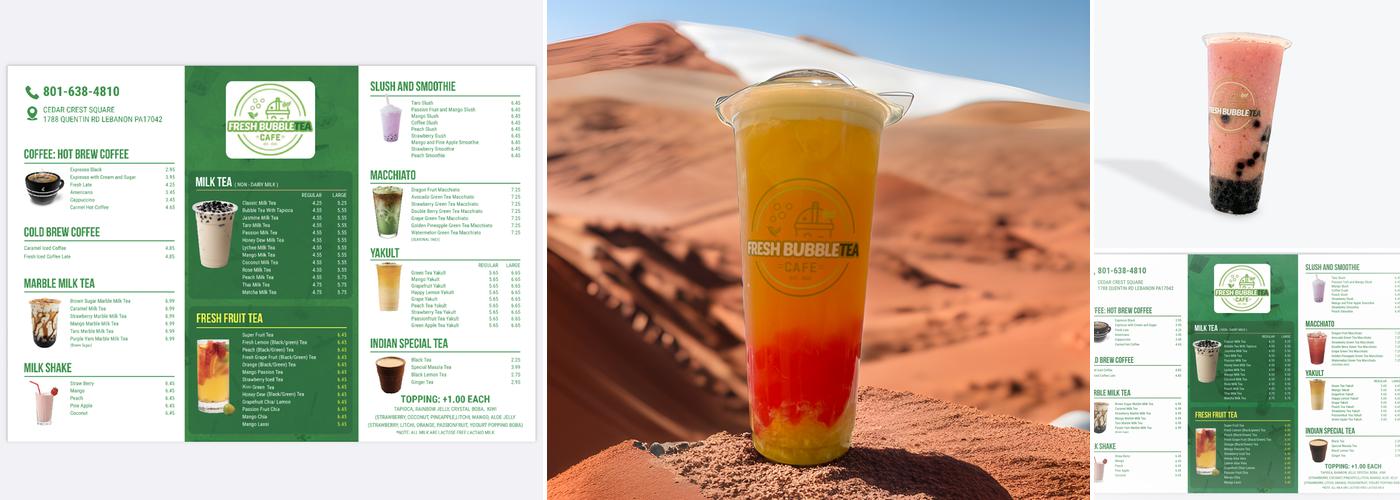 Fresh Bubble tea Menu