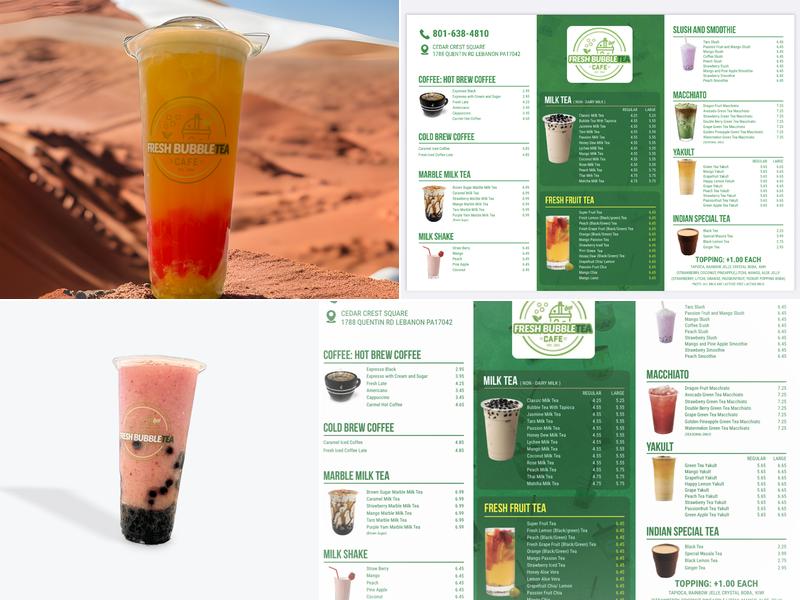 Fresh Bubble tea Menu