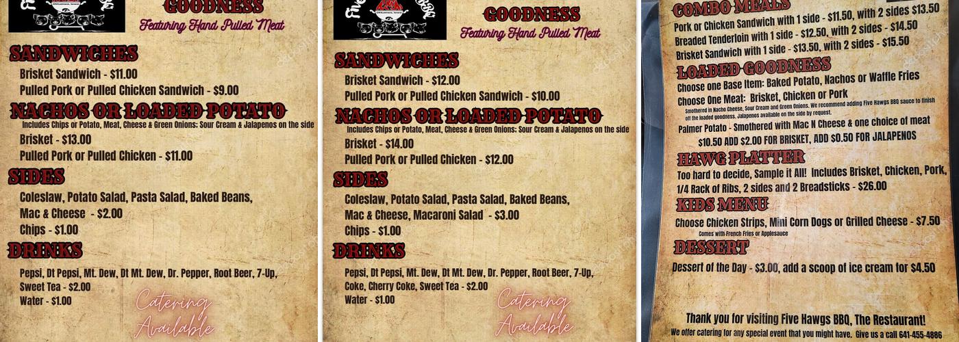 Five Hawgs BBQ Menu