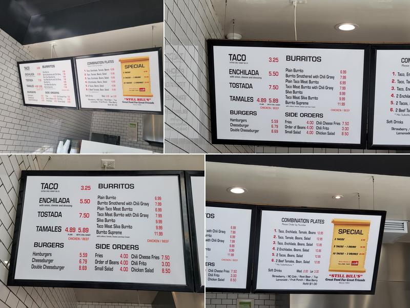 Bill's Taco Menu
