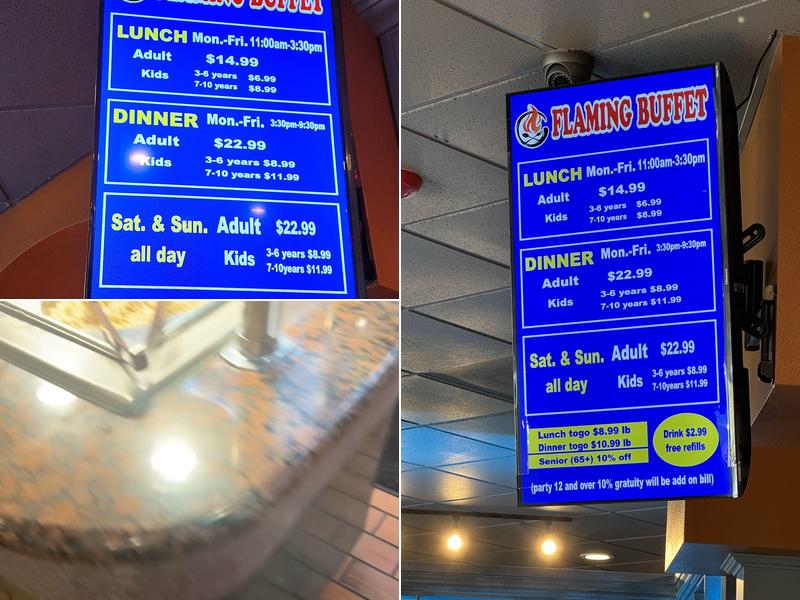 Flaming Buffet Menu