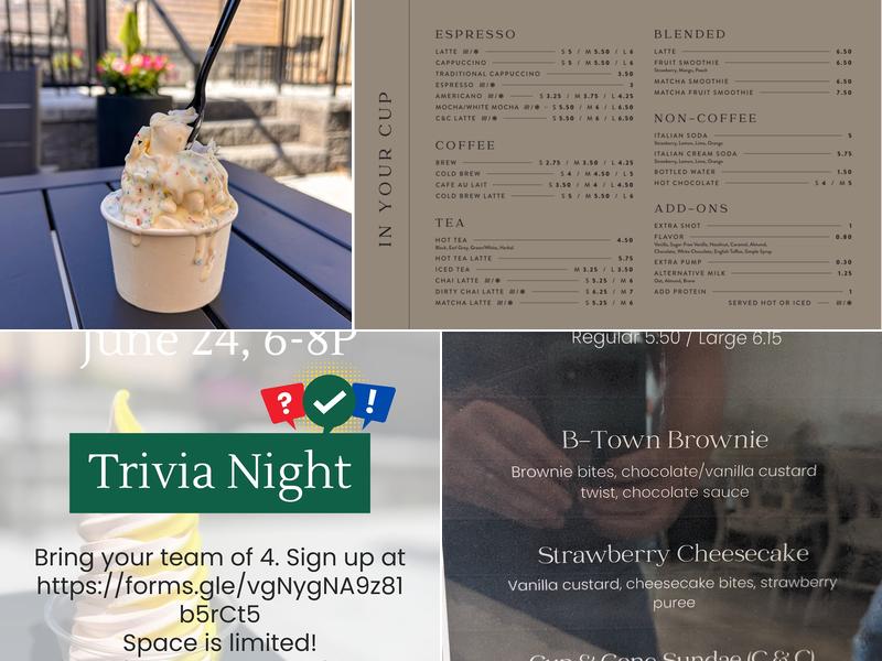 Cup & Cone Menu