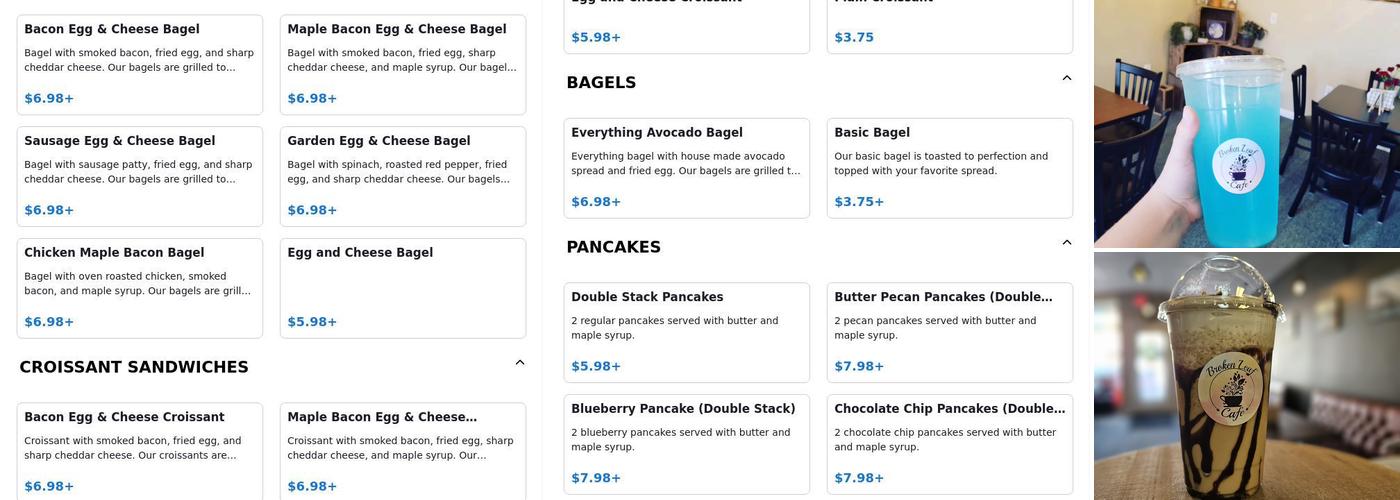 Broken Leaf Cafe Menu