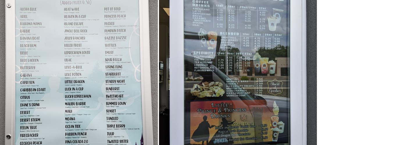 The Coffee Castle Menu