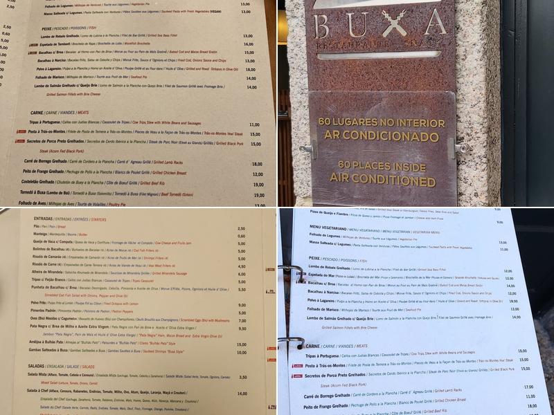 Buxa Menu