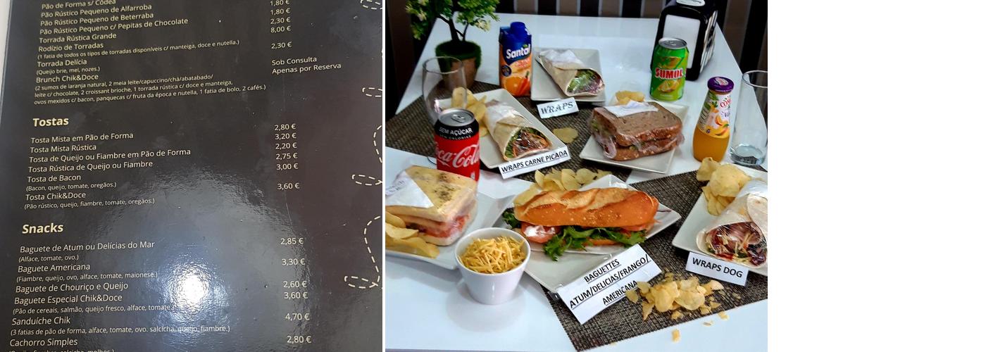 Chic & Doce Menu
