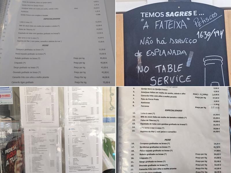 À Fateixa Menu