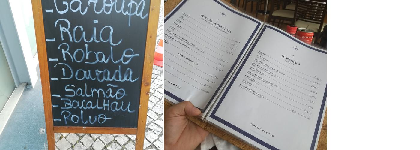Terraço de Belém Menu