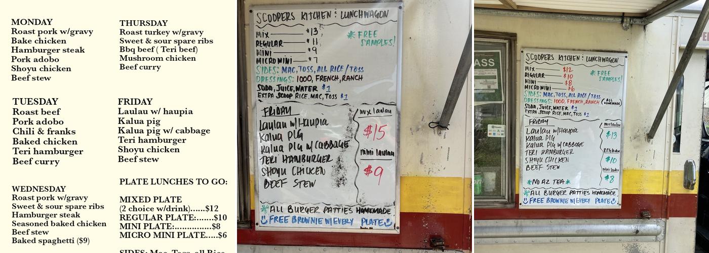 lunchwagon Menu