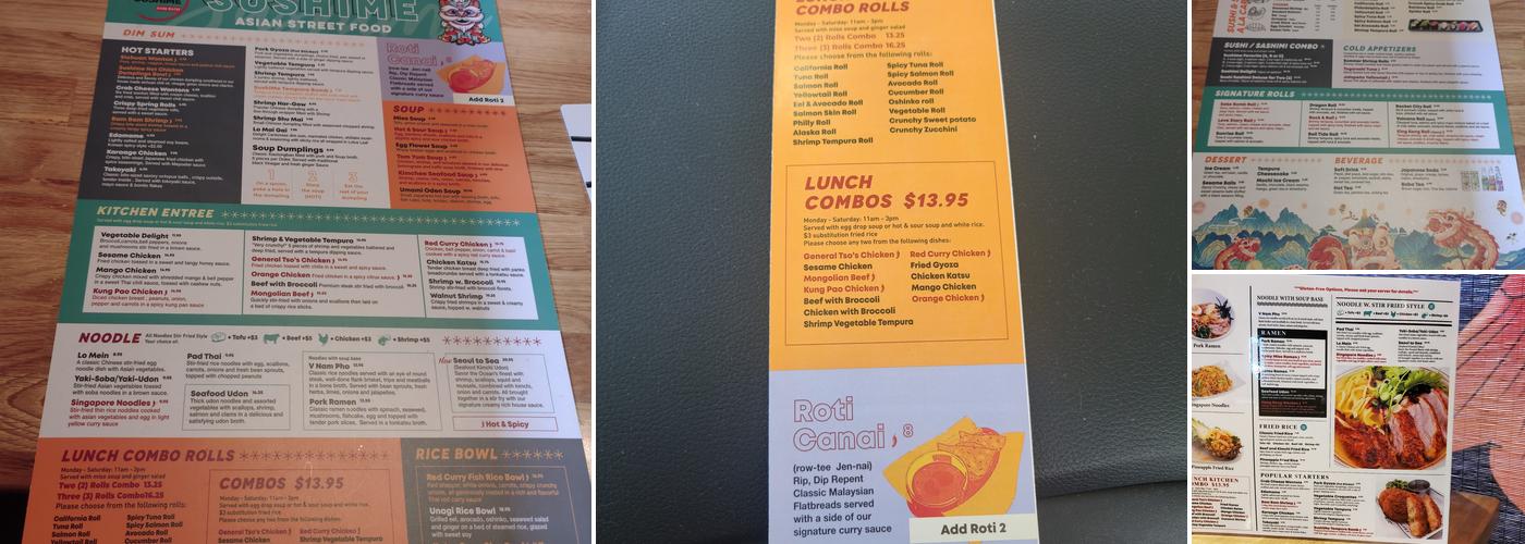 Sushime Asian Bistro Menu