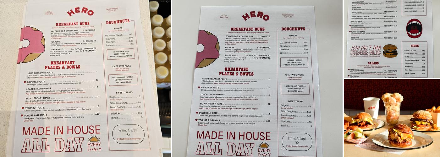 Hero Doughnuts Menu