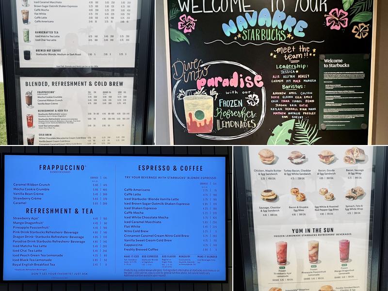 Starbucks Menu