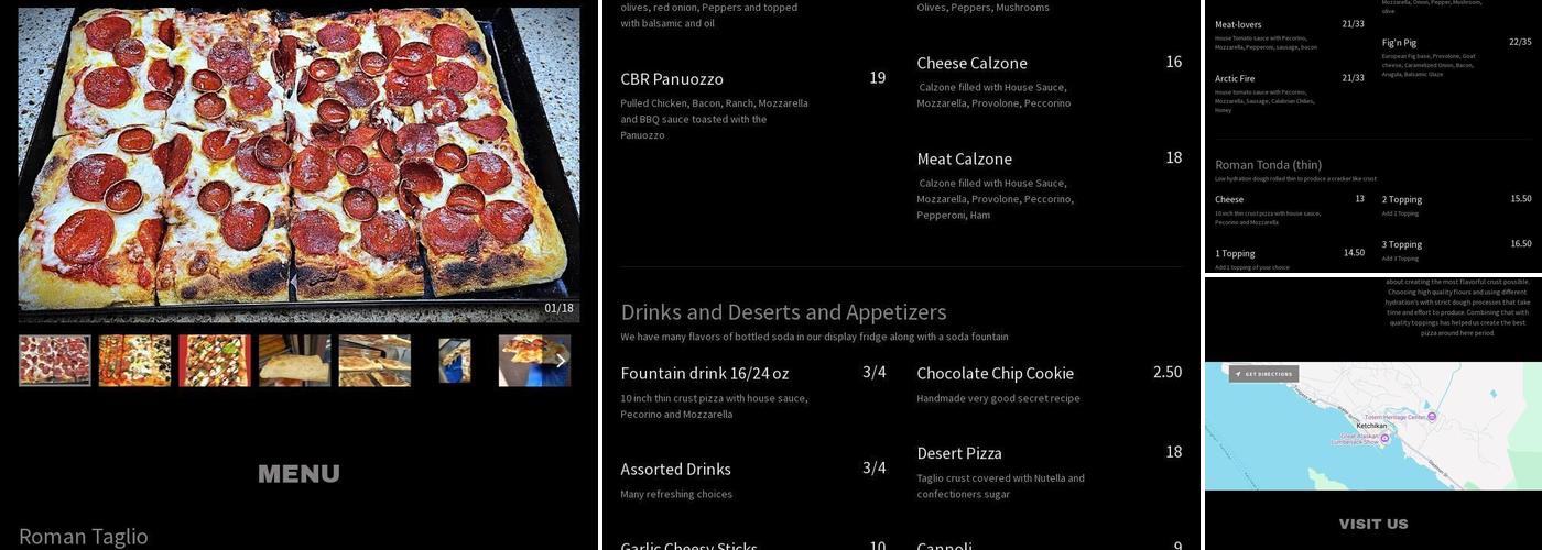 Alaska Panhandle Pizza Menu