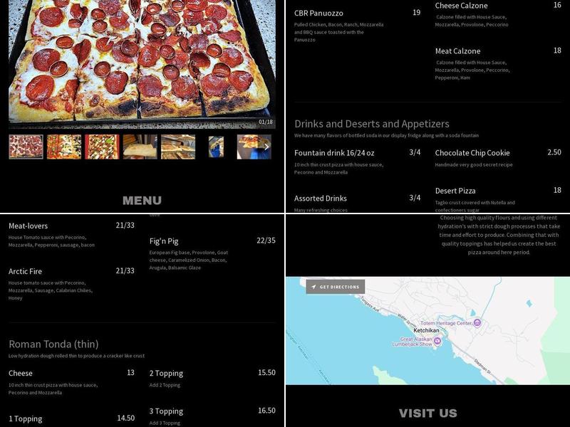 Alaska Panhandle Pizza Menu