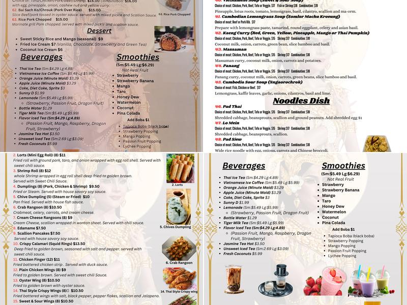 Apsara Asian Restaurant Menu
