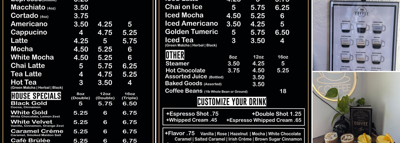 BlackGold Espresso Menu