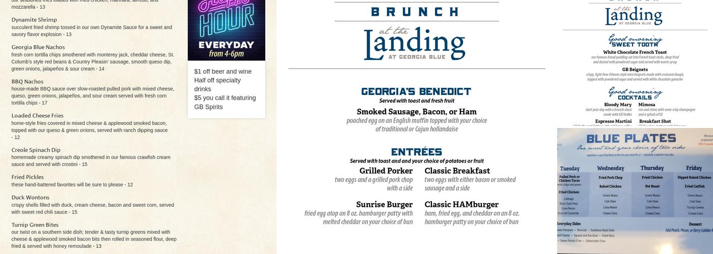 Georgia Blue Menu