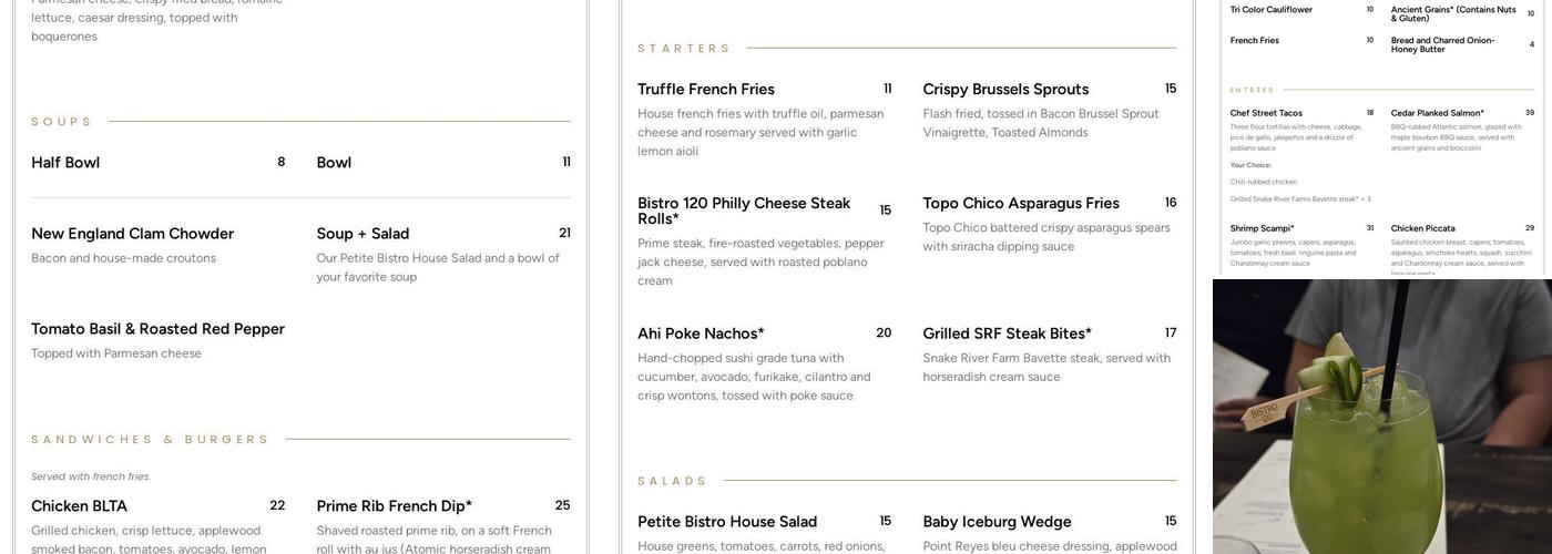 Bistro 120 Menu
