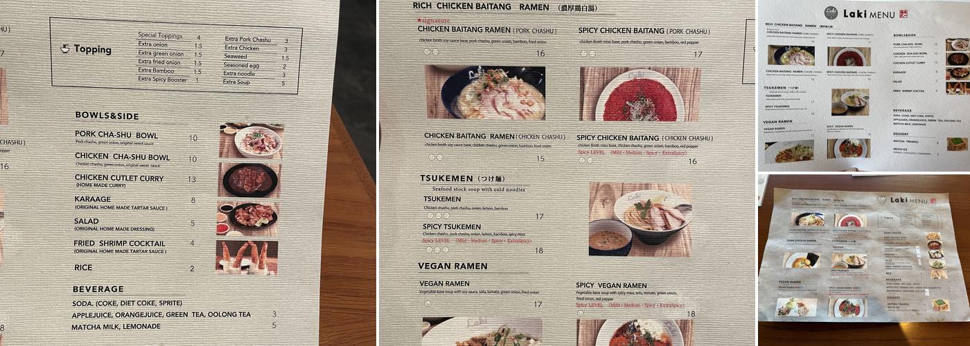 Laki RAMEN Menu